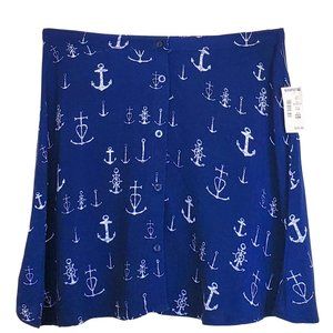 Aeropostale NWT Women's Nautical Anchor Print Mini Skirt XS Navy 5306